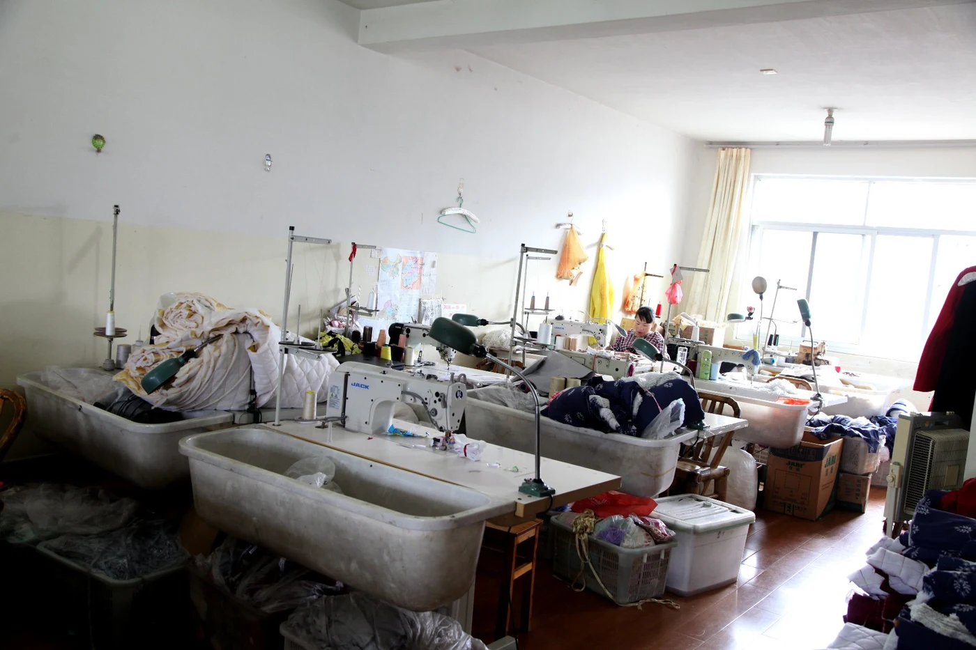 Sewing floor at the Yution workshop
