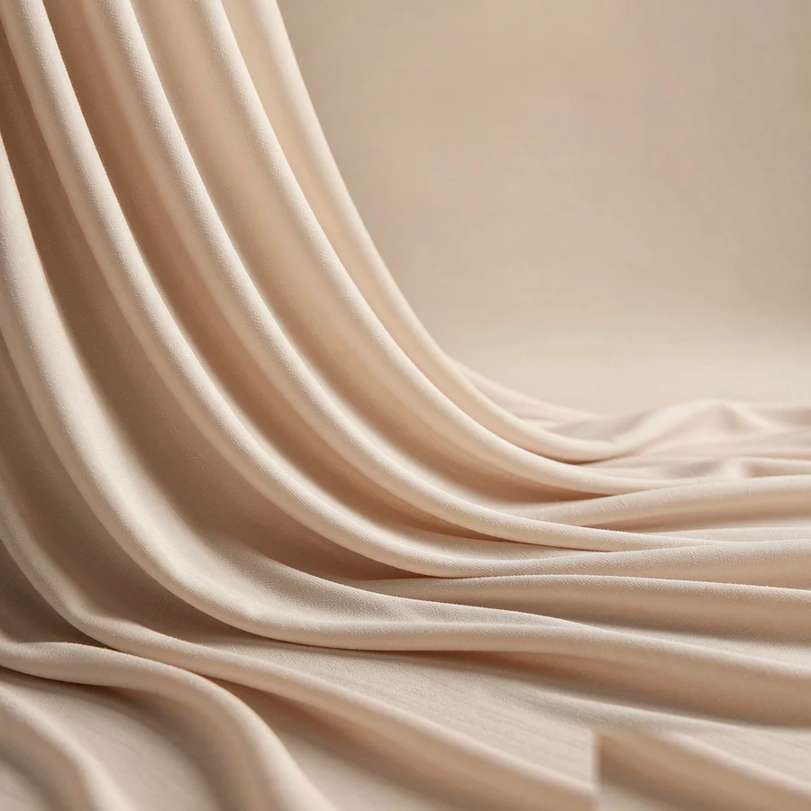 Soft oatmeal modal knit fabric in gentle folds