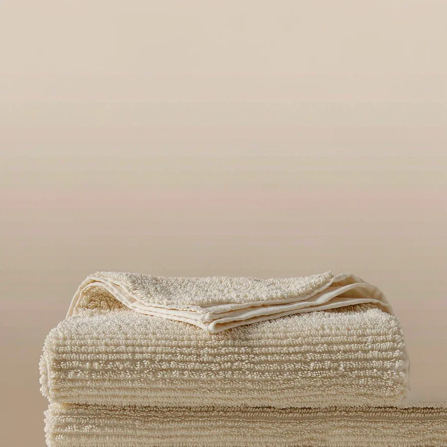 Cream terry towelling fabric